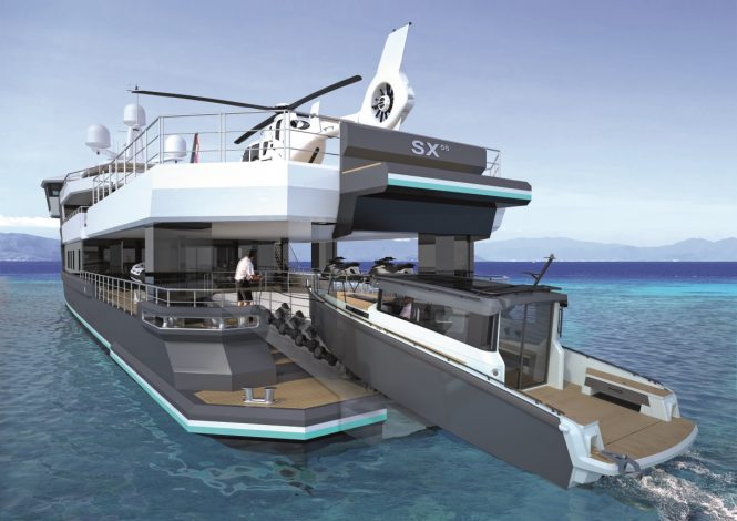 The tender slipway aboard the SeaXplorer 55