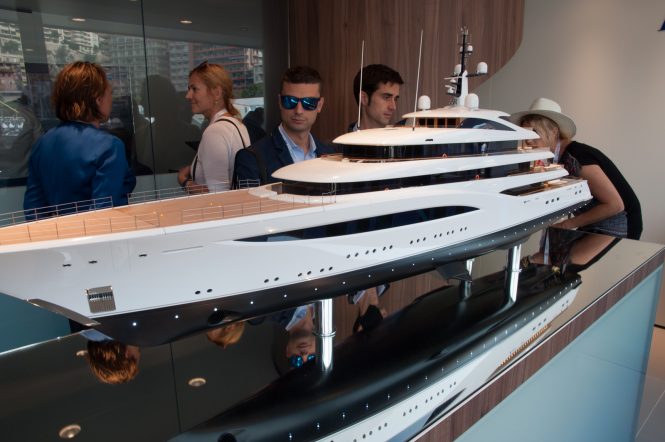 FAITH yacht model at Feadship stand - Photo © CharterWorld.com