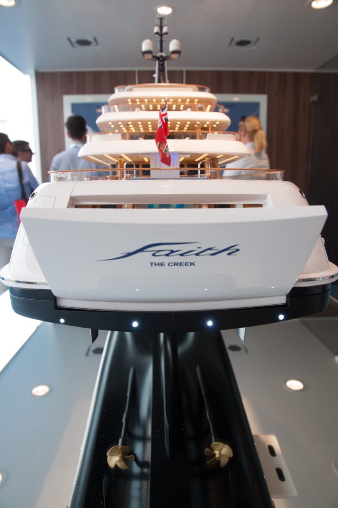 FAITH yacht model on display at MYS 2017 - Photo © CharterWorld.com