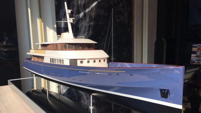 Model of classic superyacht PROJECT MARLIN by Royal Huisman. Image credit Royal Huisman