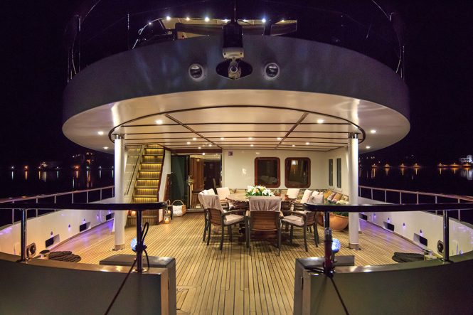 Outdoor living spaces by night