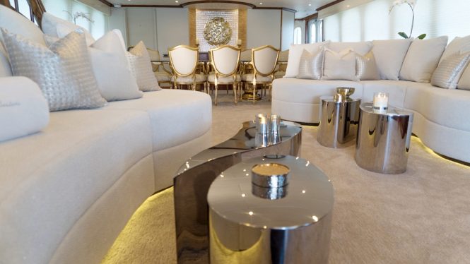 The 2017 refit for the main salon aboard MY GRAND ILLUSION