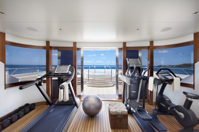 Lady Britt Gym looking at the Jacuzzi