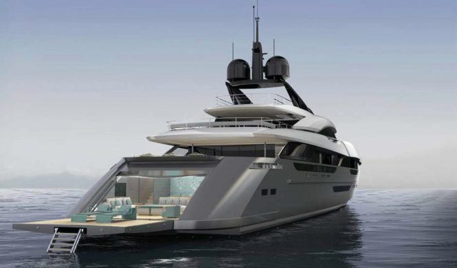 Rossinavi Vector 63M rendering aft view