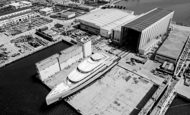 PMY superyacht ILLUSION PLUS ready for launch - Credit Pride Mega Yachts