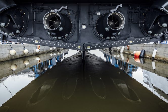 UTOPIA IV yacht ready for launch Photo Guido Mencari