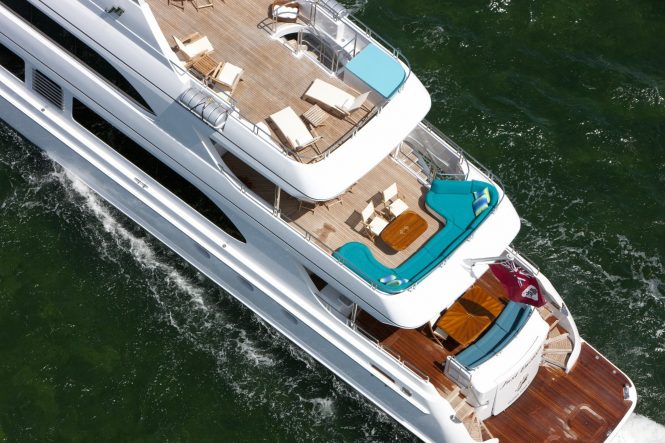 Close up of the aft decks