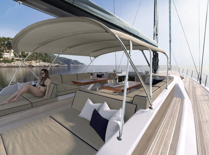 Swan 98 bimini rendering
