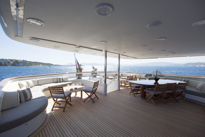aft deck for alfresco meals