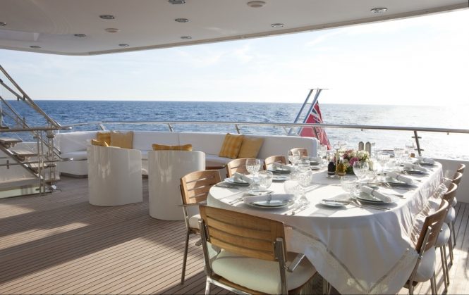 Fantastic alfresco dining set up with amazing views