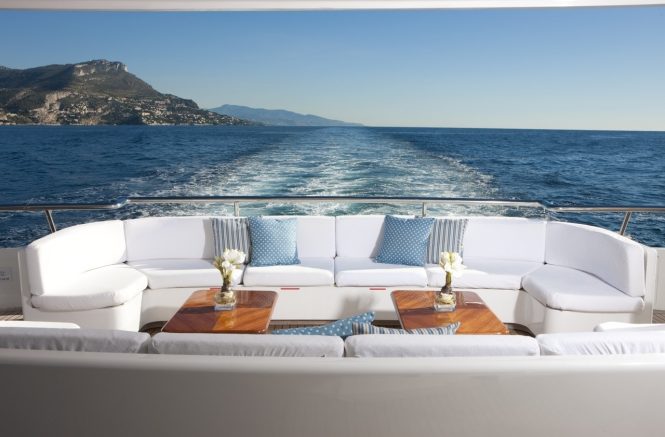 Private retreat on the aft deck