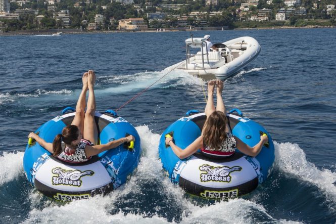A great water toys selection is available for guests
