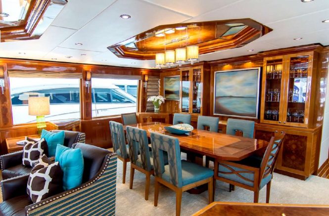 Dining area in the saloon