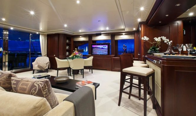 Elegant saloon with a bar