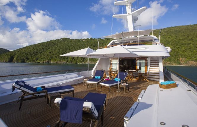 Spacious deck areas for sunbathing