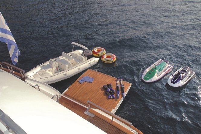 Water toys available to charter guests