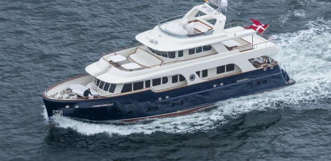 24m Explorer yacht POSEIDON running aerialv