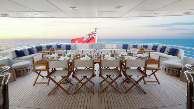 Aft deck dining alfresco