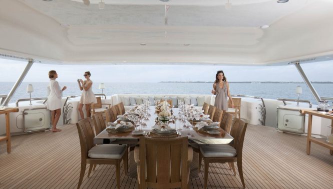 Aft deck ready for alfresco dining