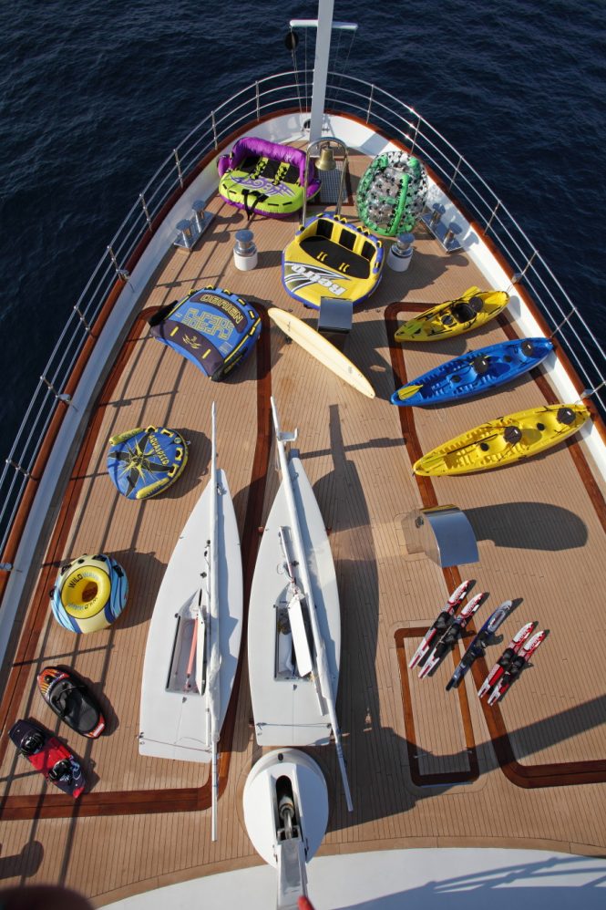 Great selection of water toys at guests' disposal