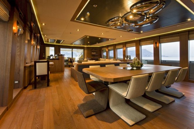 Inviting dining saloon with a large table