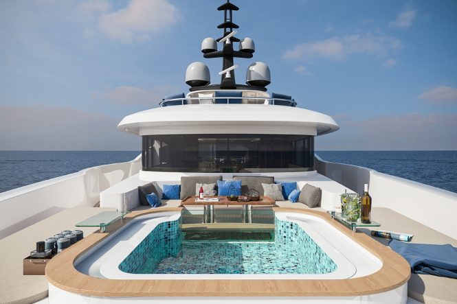 Jacuzzi spa tub for a pleasurable charter vacation