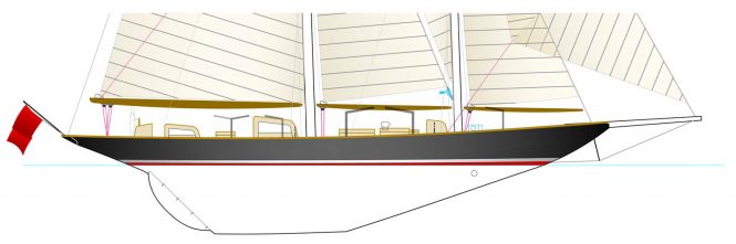 Vagrant post Huisfit hull profile drawing