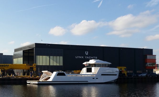 XYT 24 Evolution superyacht support vessel on water at Lynx Yachts - Credit Lynx Yachts