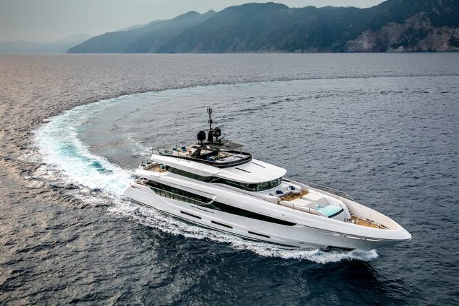 NAMASTE superyacht aerial view running