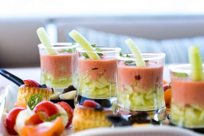 Culinary delights prepared by the onboard chef