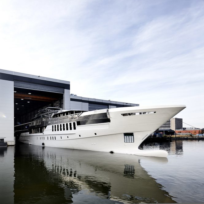 Project Castor leaving shed - Photo © Heesen