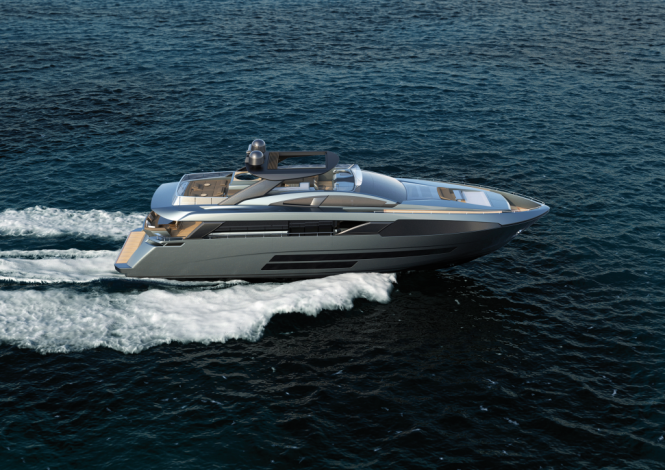 Running profile of Bugari F86 yacht