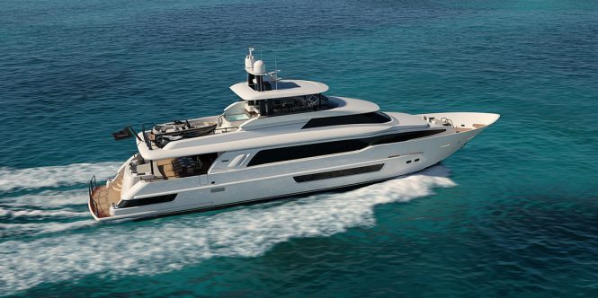 aerial view Crescent 117 superyacht
