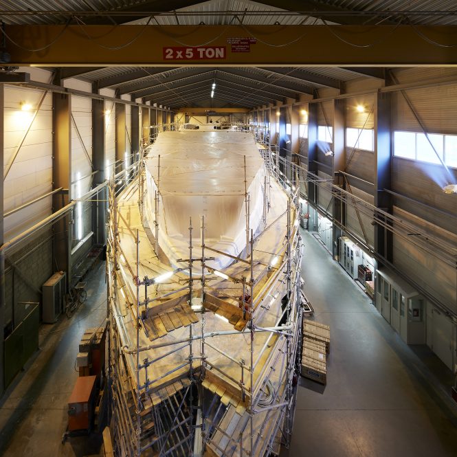 Heesen 18750 motor yacht Project Aster in November 2018 - Photo © Dick Holthuis