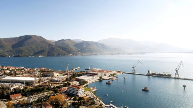 Bijela shipyard in Boka Bay in Montenegro 