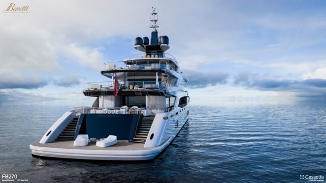 Benetti FB270 superyacht project VOGUE - beach club