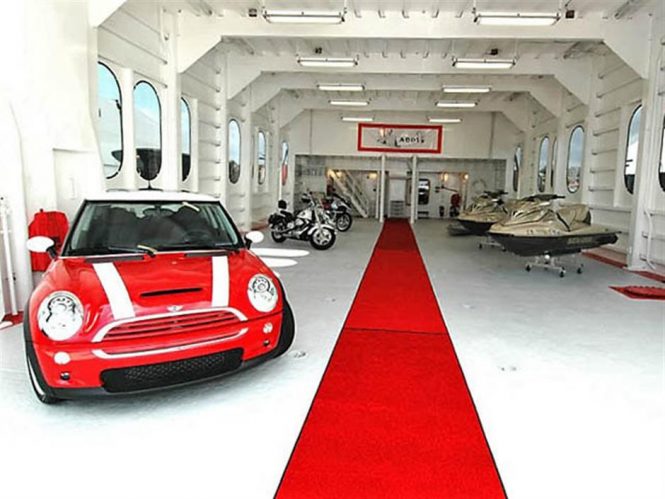 Tenders and car in garage