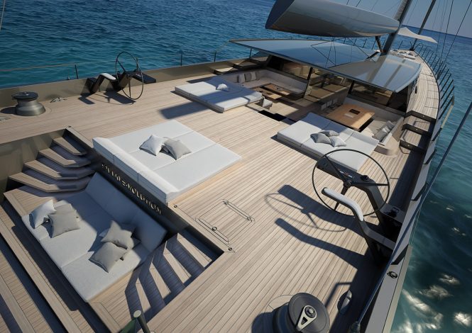 Aft deck and beach club