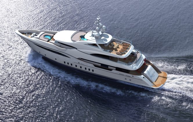 STARBURST III aerial view of the superyacht