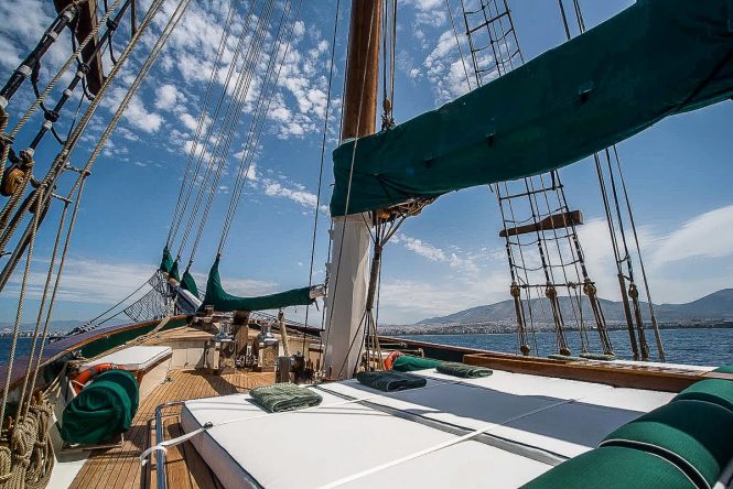 Sunbathing area on board