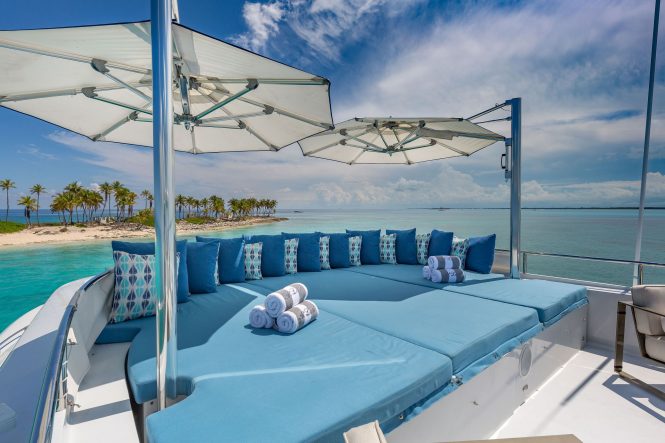 Sunbathing area on board