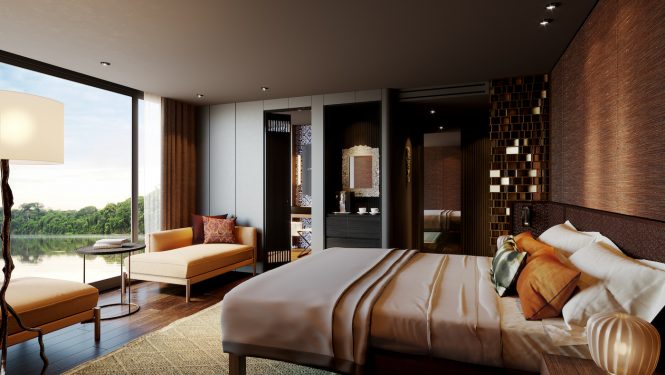 Beautiful suite with day bed overlooking the river