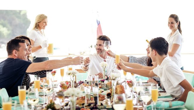 A perfect luxury vacation is not only defined by a beautiful yacht but also by great service, friendly crew and an amazing dining experience