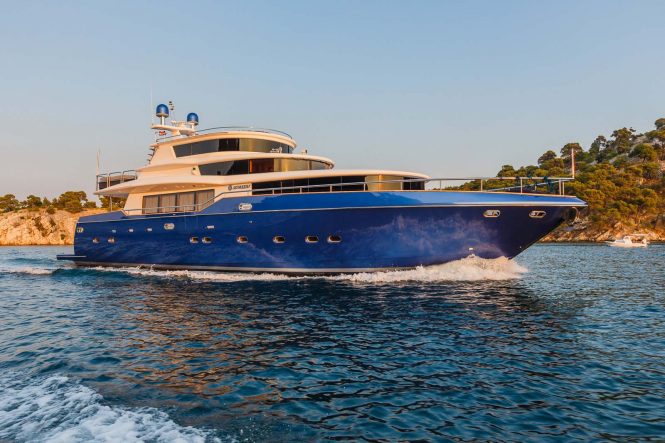 Luxury yacht JOHNSON BABY cruising in the Mediterranean