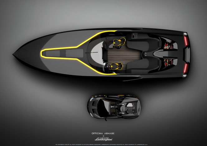 Lamborghini-inspired luxury day cruiser A43 from Officina Armare Design
