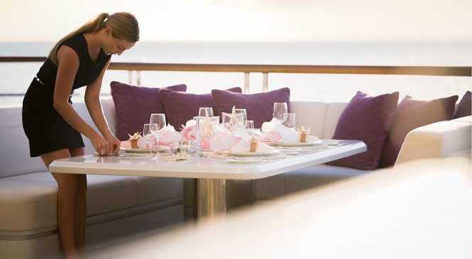 Impeccable service by the professional and highly trained crew is offered at all times