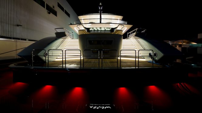ARROW aft by night - Photo © Feadship