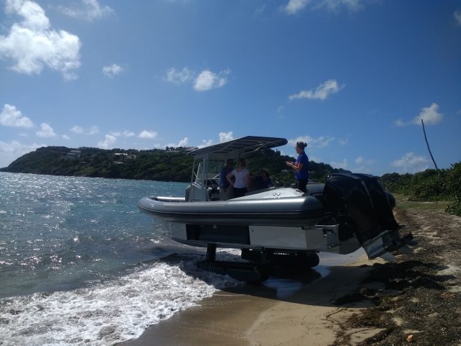 CharterWorld's brokers trying out the new Iguana superyacht tender Photo © Nicolas Benazeth/CharterWorld.com