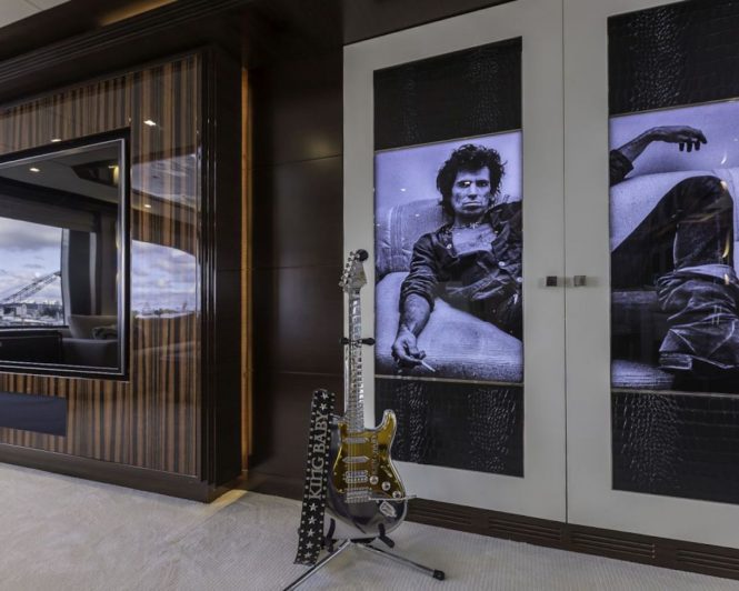 Rock art throughout the yacht