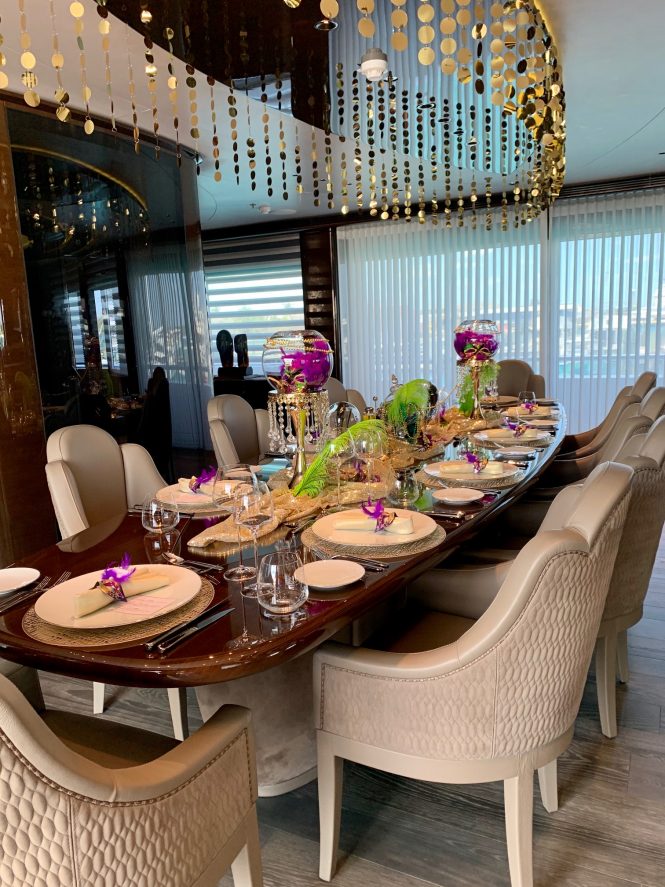 BABA'S yacht dining set up - Photo Martha Lukasik